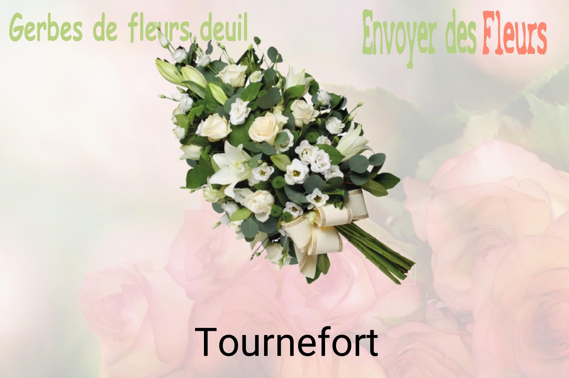 Gerbe de fleurs de deuil livrée à Tournefort